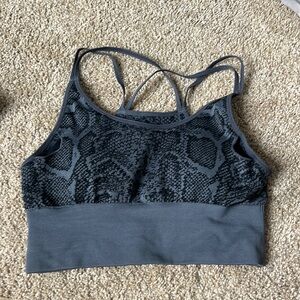 Snake print padded sports bra